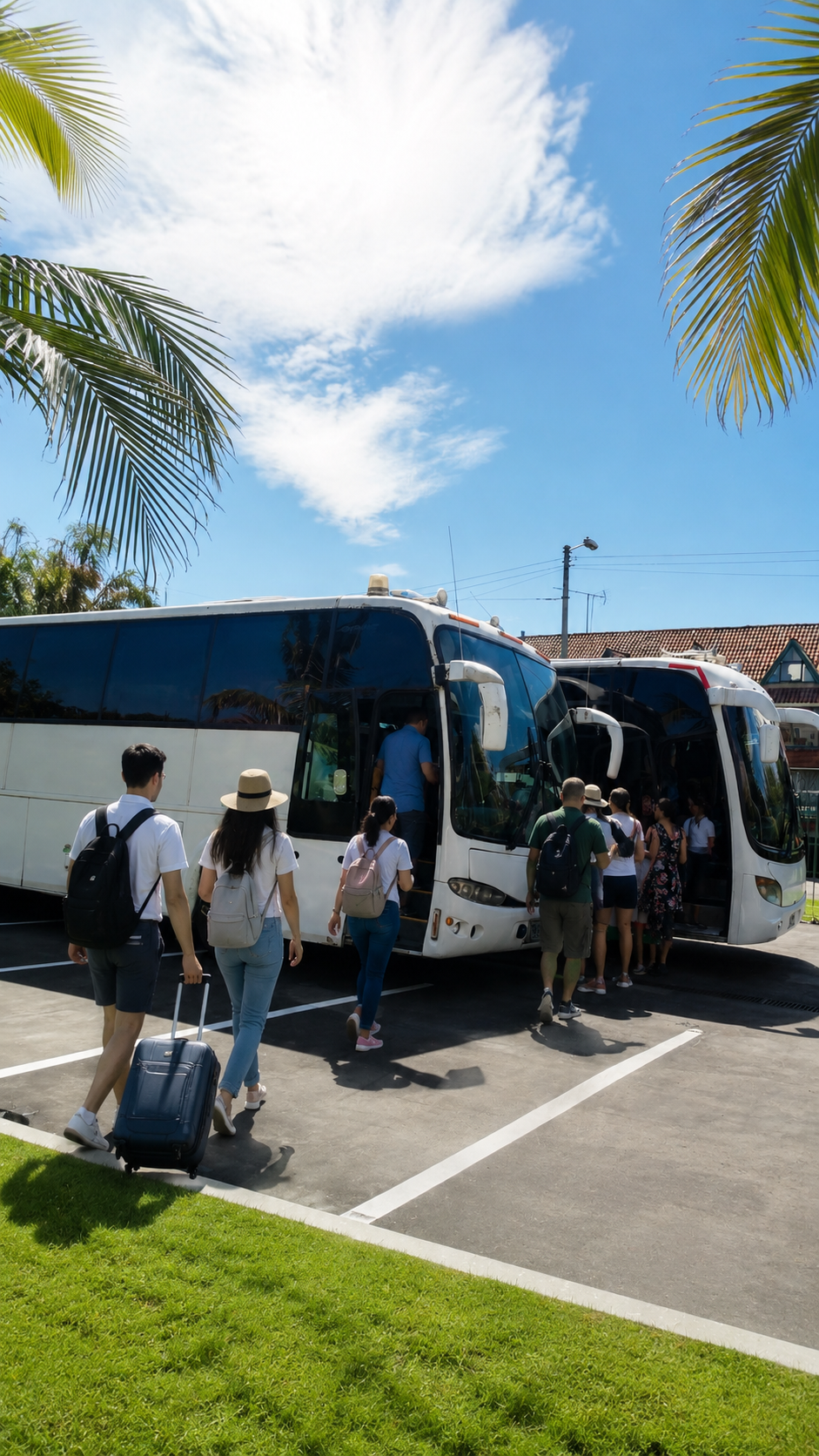 transporte en bus grupos de personas